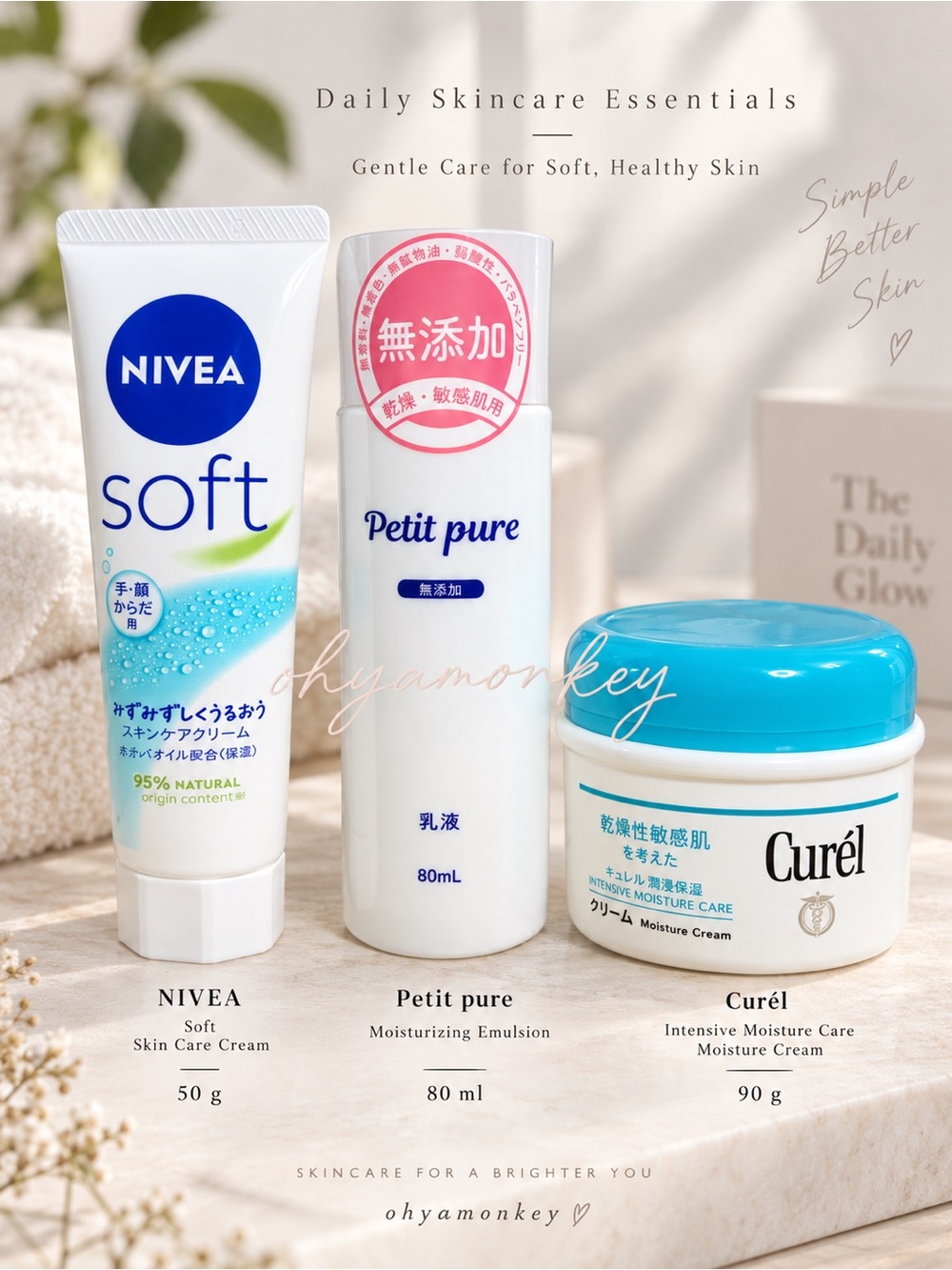NIVEA Curel and Petit Pure Face Moisturizing Skincare Set
